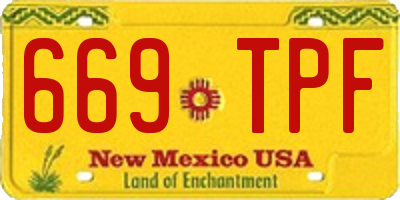 NM license plate 669TPF