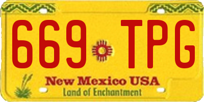 NM license plate 669TPG