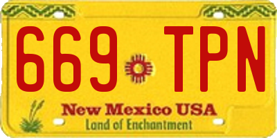 NM license plate 669TPN