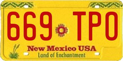 NM license plate 669TPO