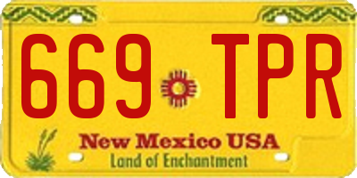 NM license plate 669TPR