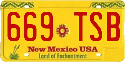 NM license plate 669TSB
