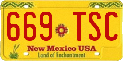 NM license plate 669TSC