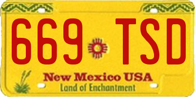 NM license plate 669TSD