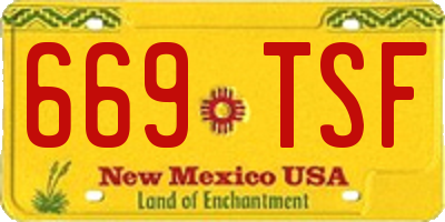 NM license plate 669TSF