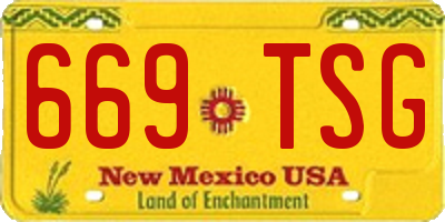NM license plate 669TSG