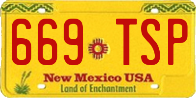 NM license plate 669TSP