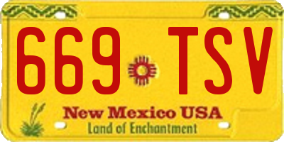 NM license plate 669TSV