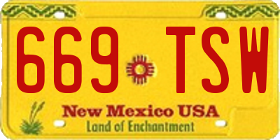 NM license plate 669TSW