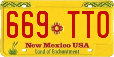 NM license plate 669TTO