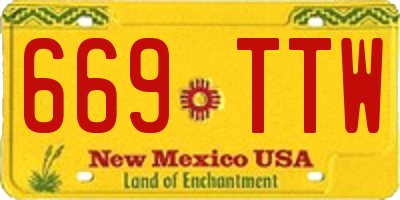 NM license plate 669TTW