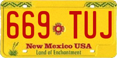 NM license plate 669TUJ