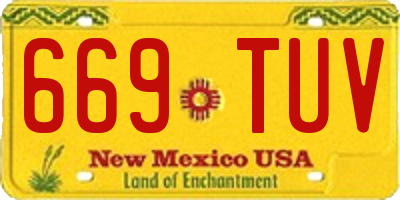 NM license plate 669TUV
