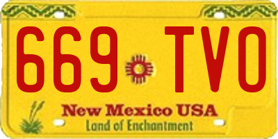 NM license plate 669TVO