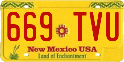 NM license plate 669TVU