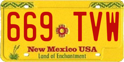 NM license plate 669TVW