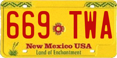 NM license plate 669TWA