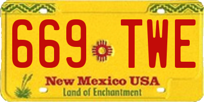 NM license plate 669TWE