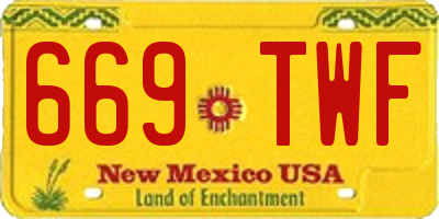 NM license plate 669TWF