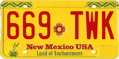NM license plate 669TWK