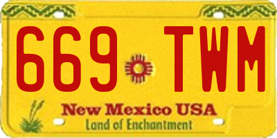 NM license plate 669TWM