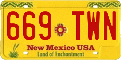 NM license plate 669TWN