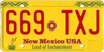 NM license plate 669TXJ