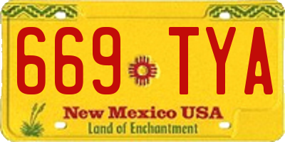 NM license plate 669TYA