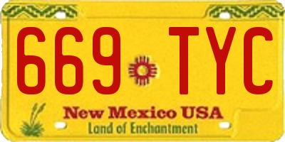 NM license plate 669TYC