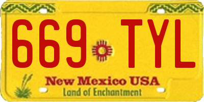 NM license plate 669TYL