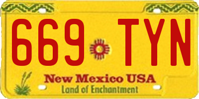 NM license plate 669TYN