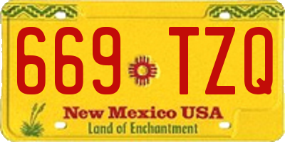 NM license plate 669TZQ