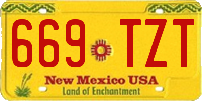 NM license plate 669TZT