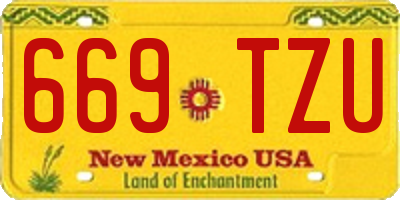 NM license plate 669TZU