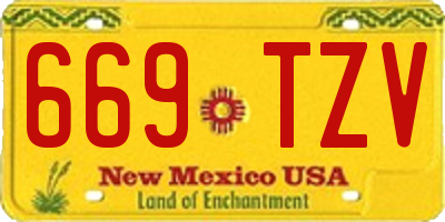 NM license plate 669TZV