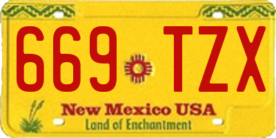 NM license plate 669TZX