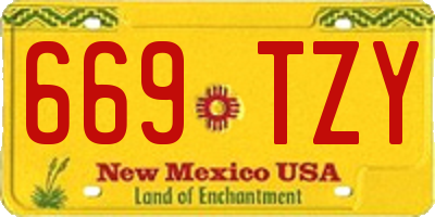 NM license plate 669TZY