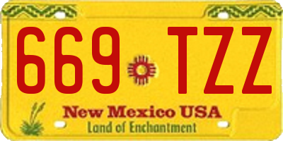 NM license plate 669TZZ