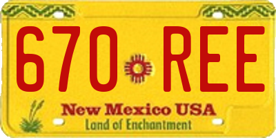 NM license plate 670REE