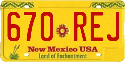 NM license plate 670REJ