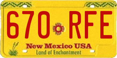 NM license plate 670RFE