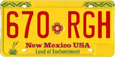 NM license plate 670RGH