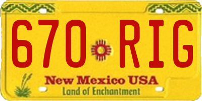 NM license plate 670RIG