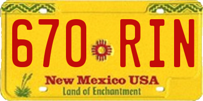 NM license plate 670RIN