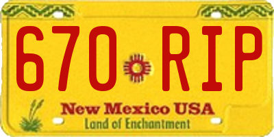 NM license plate 670RIP