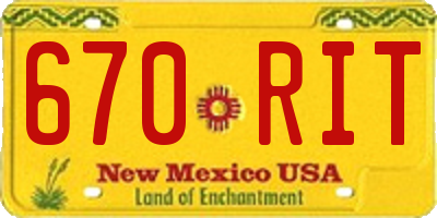 NM license plate 670RIT