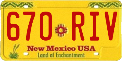 NM license plate 670RIV