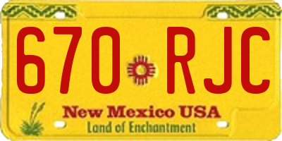 NM license plate 670RJC
