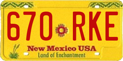 NM license plate 670RKE