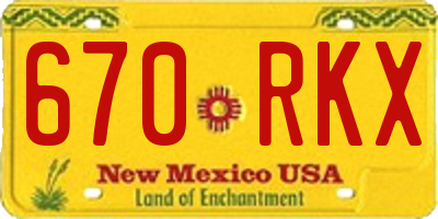 NM license plate 670RKX